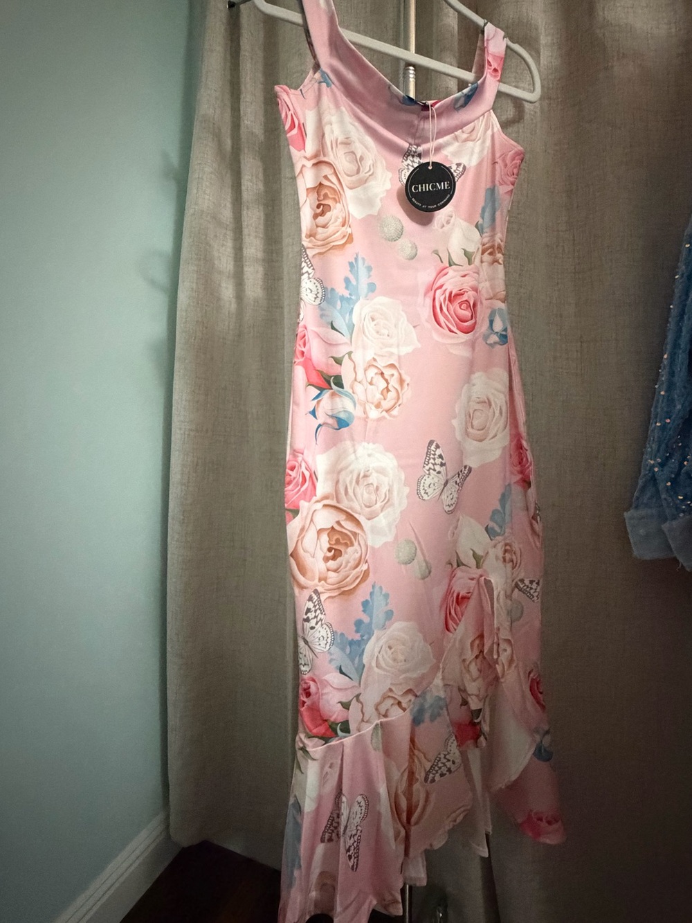 CHICME Pink Floral & Butterfly Formal Dress for Girls